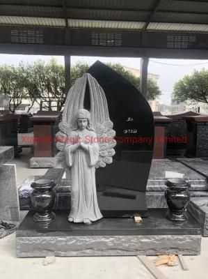 Professional Engraving Modern Headstone Marble Granite Tombstone with Vase