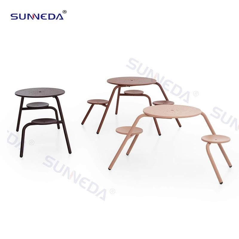 Simple Style Garden Outdoor Aluminum Round Sets Table and Chairs
