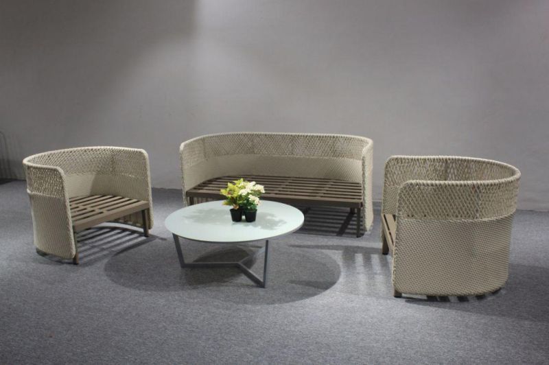 PatioGardenOutdoorRestaurantBar Restaurant Darwin Wrapped Paper/ Carton Box Rattan Sofa Grey Wicker Furniture Set