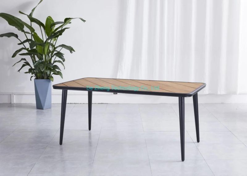 Wooden Looking Outdoor Durable Modern Teak Wood Dining Table