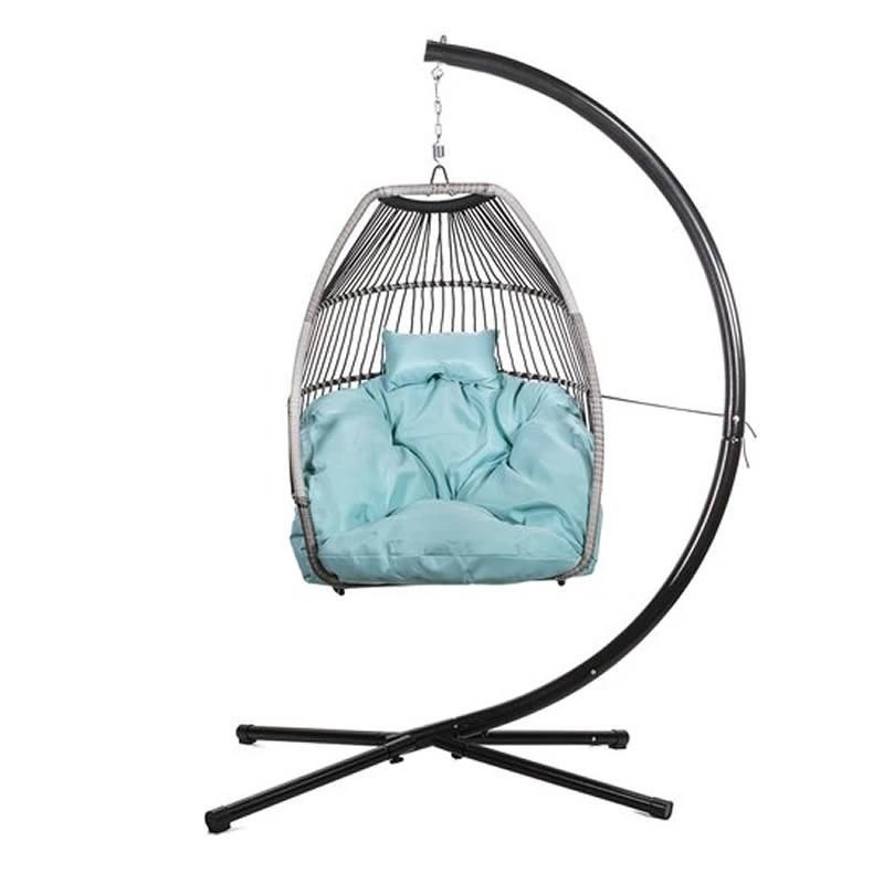 Modern Rattan Hanging Swing Chair with Stand