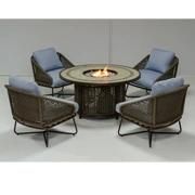 New Design Factory Selling Garden Chairs with Fire Pit Set with 50000BTU