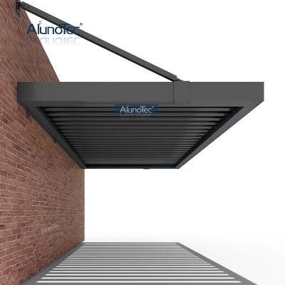 AlunoTec Waterproof Customize Electric Louver Roof Wall Mounted Pergola For House Use