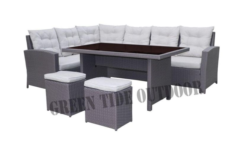 Outdoor Garden Patio Furniture Rattan Corner Lounge Sofa Set 5PCS