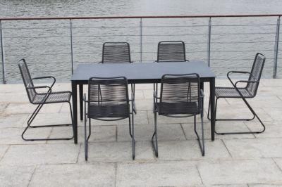 Metal Hotel Patio Furniture Square Outdoor Dining Table for 8