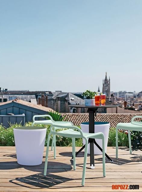 Stackable Outdoor Garden Furniture Stack Aluminum Luxembourg Stool Chair