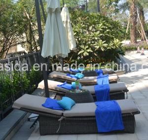 PE Rattan Sun Lounger with Powder Coated Aluminum Frame