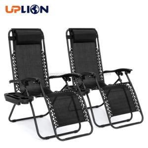 Uplion Garden Outdoor Sling Reclining Furniture Set Zero Gravity Lounge Chair with Pillows and Cup Holder Trays