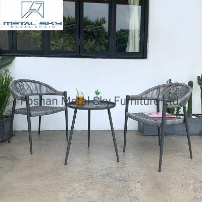 Outdoor Rattan Wicker Rope Garden Hotel Restaurant Courtyard Aluminum Chair