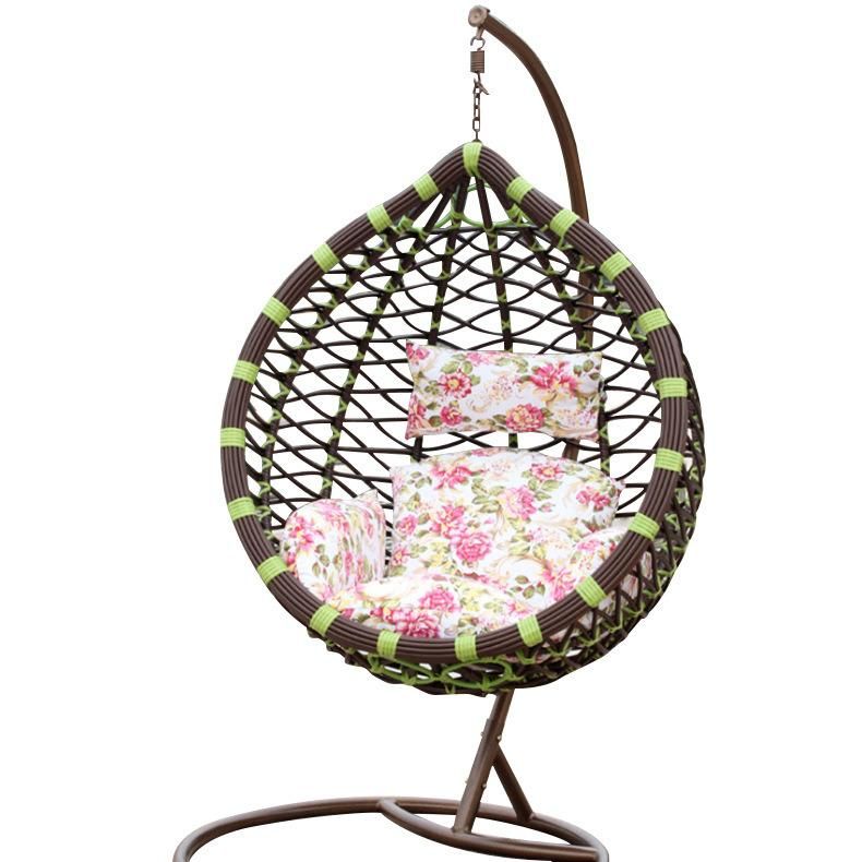 Patio Cushion Hanging Steel Indoor Rattan Wicker Garden Swing Chair