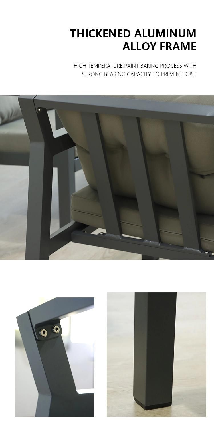 Aluminum Hotel/Garden/Patio Darwin Wrapped Paper/ Carton Box Rattan Corner Sofa Set Villa Furniture