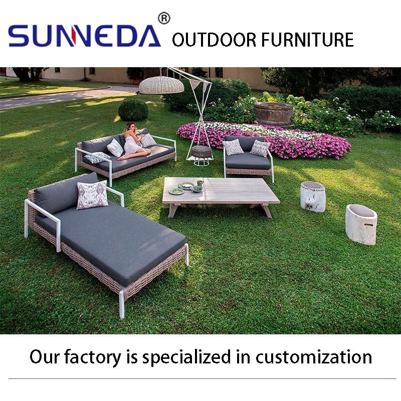 Leisure Garden Sofa Set with PE Rattan and Olivin Waterproof Cloth
