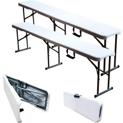 High Quality Outdoor Garden Patio Portable Plastic White Folding Bench