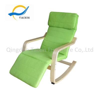 Home Wooden Furniture Rocking Chair with Footrest and Headrest