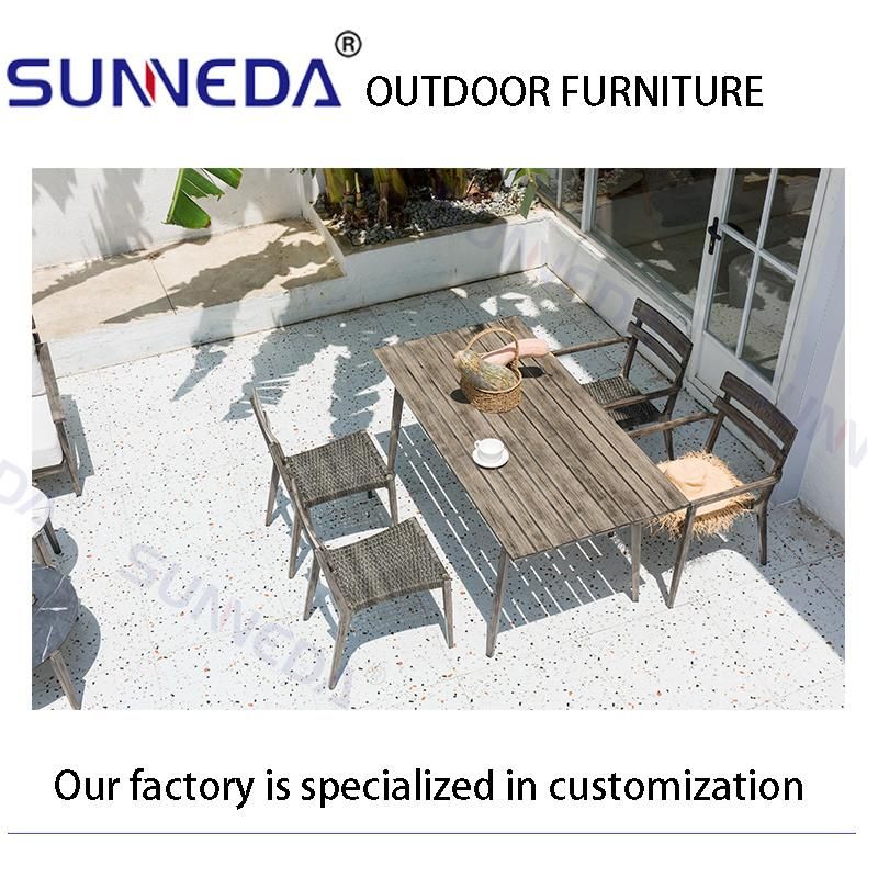 Costomized Outdoor Furniture Teak Wood Aluminum Garden Patio Set