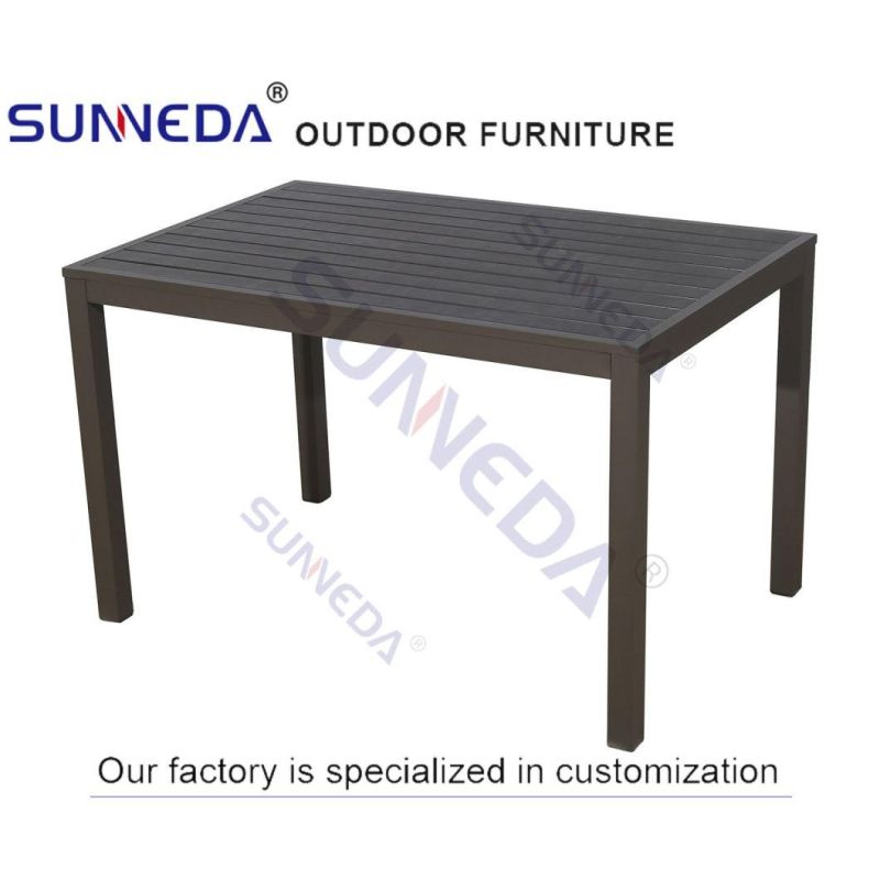 Restaurant Furniture Outdoor Table Set Plastic Wood Garden Sets 6 Seater with Wholse Price