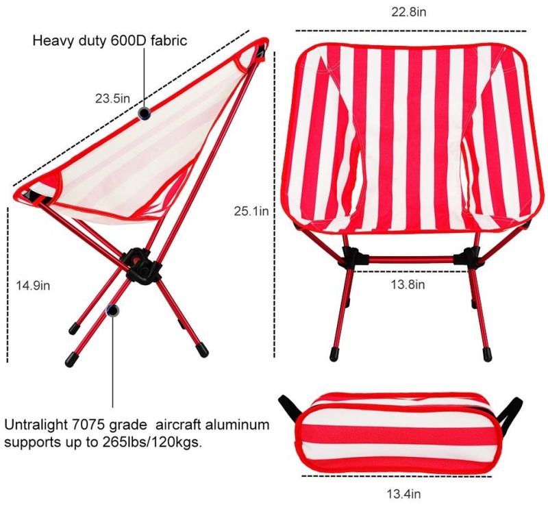 Adjustable Height Compact Ultralight Folding Backpacking Folding Chairs