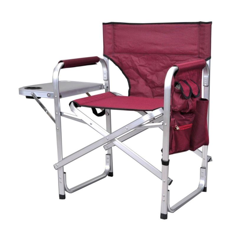 High Quality Folding Director Chair, Camping Chair with Side Table, Beach Chair with Cup Holder and Storage Pouch for Sale