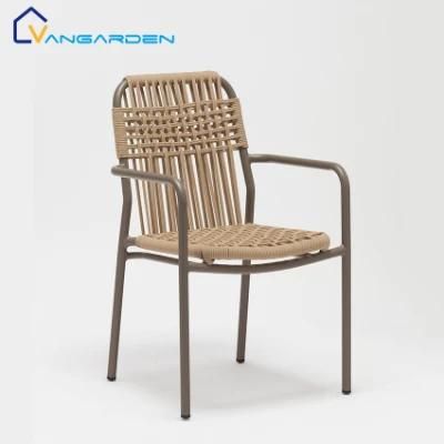 Plastic Batyline Rope Modern Aluminum Stackable Outdoor Chair Metal