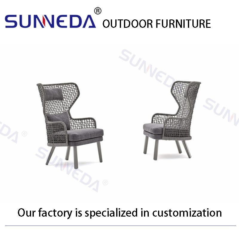 Luxury Comfortable Outdoor Furniture with Rope Chair Set and Tea Table