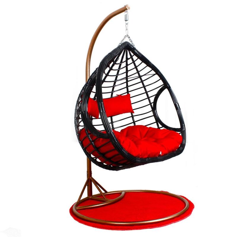 Fashionable Confortable Leisure Rattan Patio Hanging Egg Headrest Swing Chair