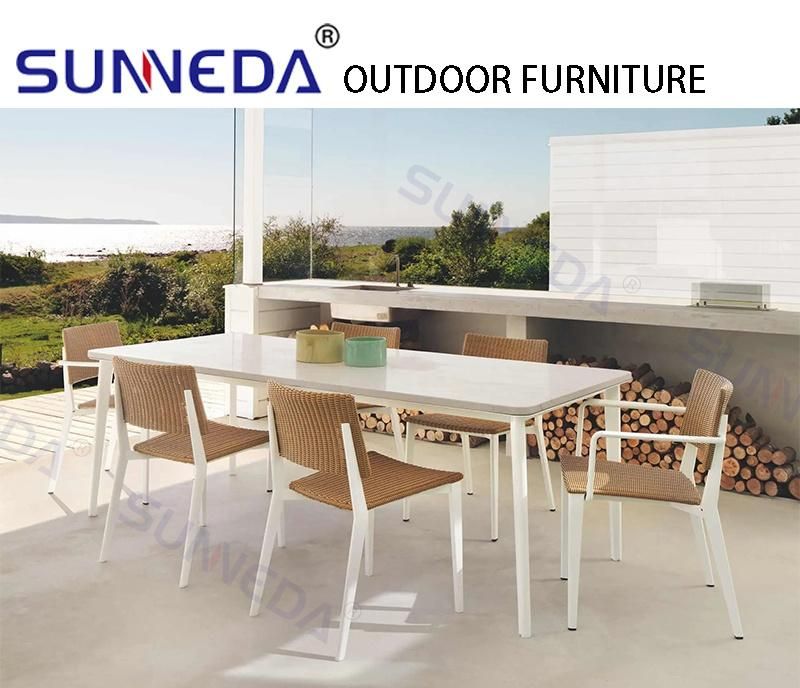 Marble Table Hotel Restaurant Courtyard Outdoor Chair Garden Furniture