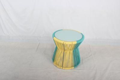 Leisure Aluminum Frame Colorful Rattan Weaving Small Table Outdoor Furniture