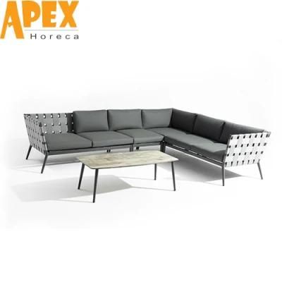 Outdoor Waterproof Aluminum Frame Garden Furniture L-Shaped Combination Sofa Set
