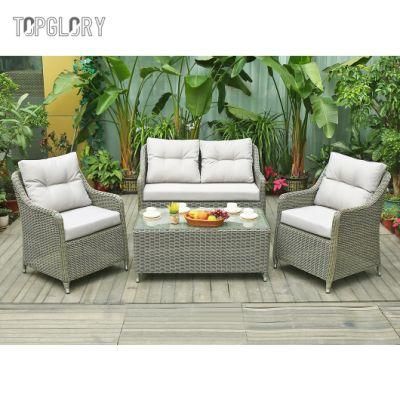 Home Outdoor Garden Sectional Furniture All Weather Aluminum Rattan Sofa