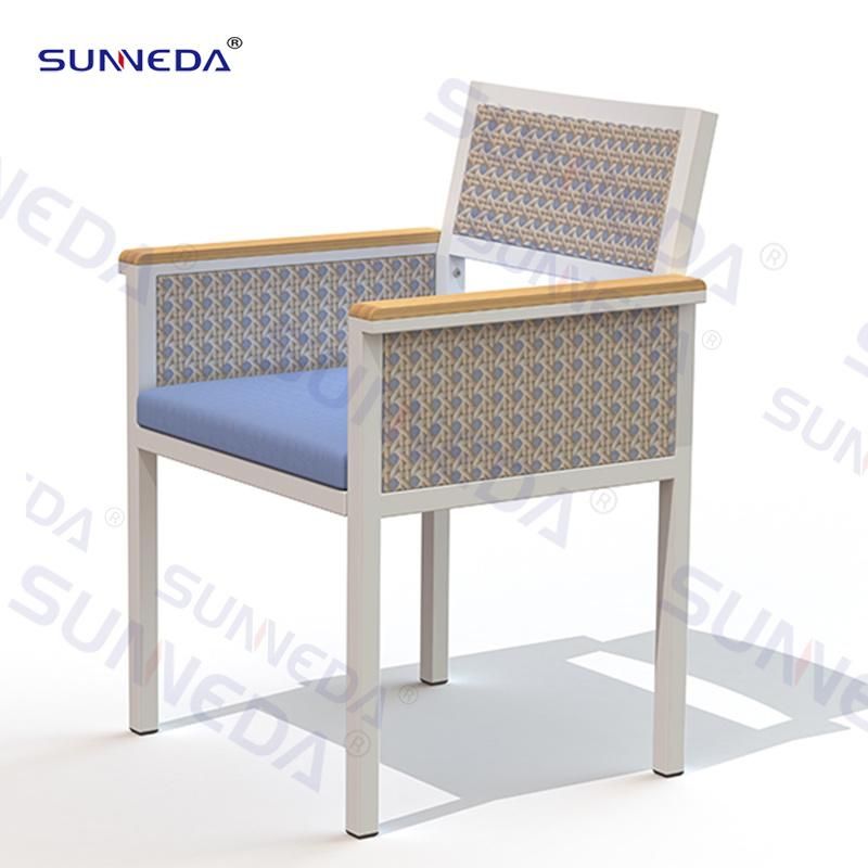 Modern Outdoor Patio Garden Sets Cast Aluminium Rattan Dining Chairs Wholesale Custom