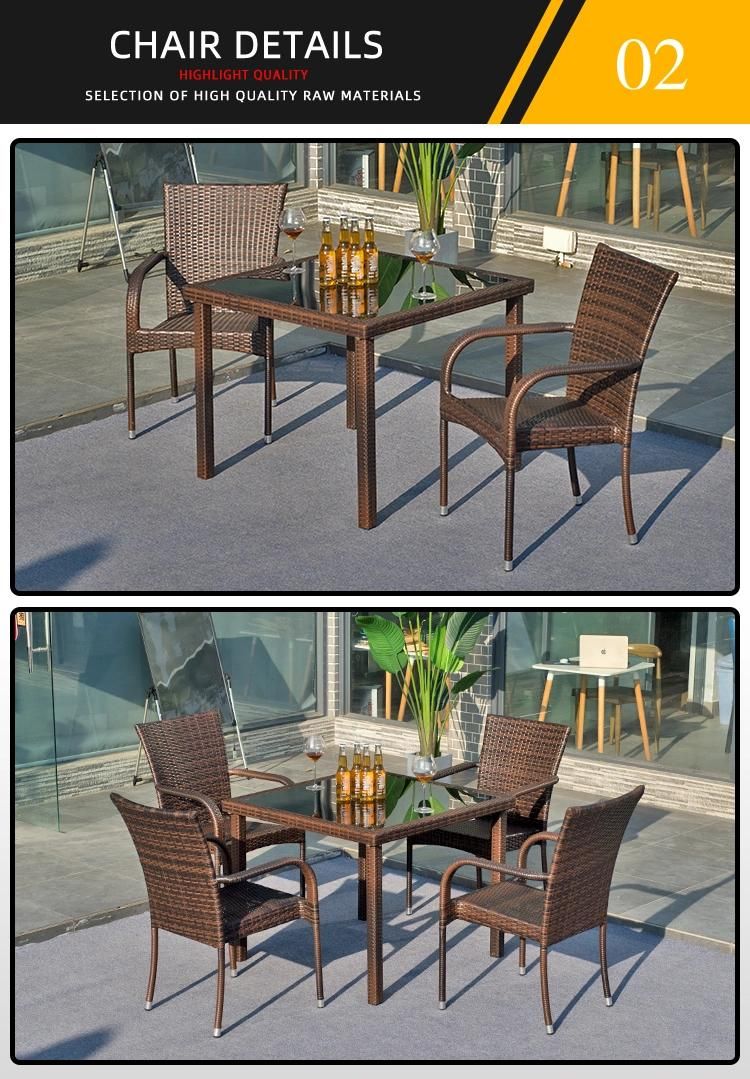 Outdoor Furniture Dining Armchair Rattan Outdoor Dining Table and Chair