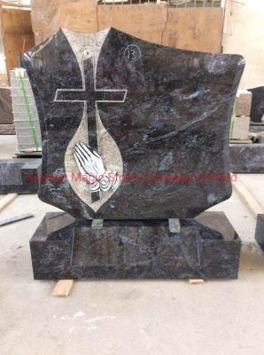 Carving Granite Stone Monument Cross Headstone