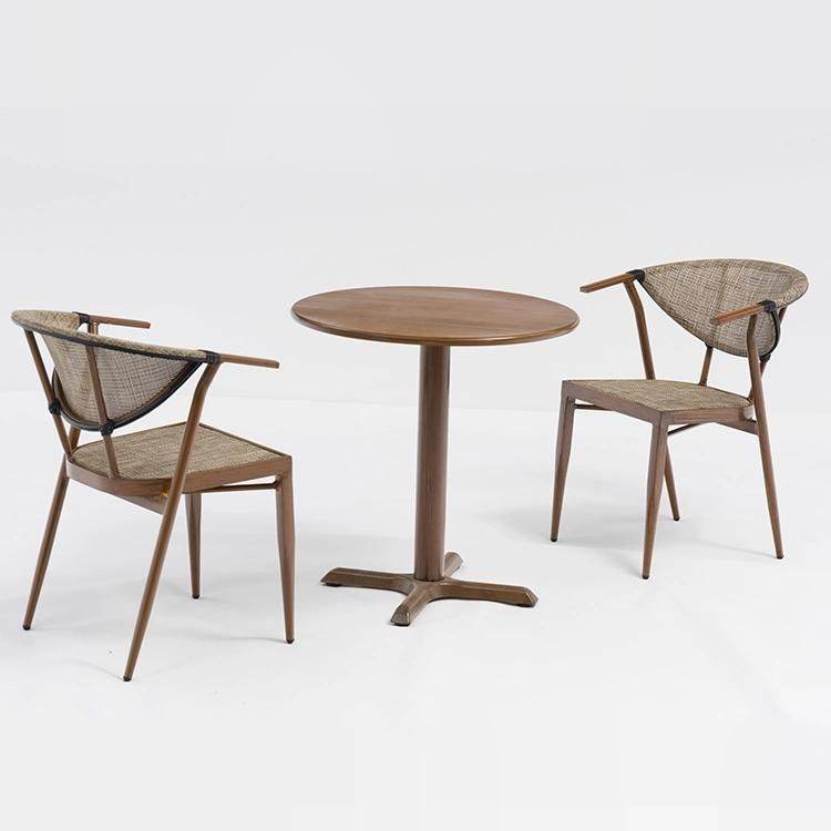 2020 Sale Luxury Outdoor Garden Furniture Fabric Chair with Iron Table Set Patio