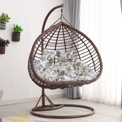 Fancy Outdoor Hanging Leisure Wicker Patio Swing Double Rattan Chair