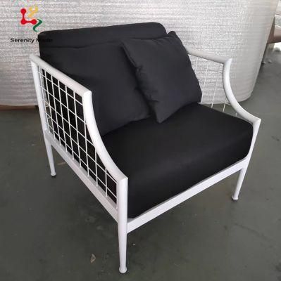 Modern Outdoor Furniture Garden Patio Courtyard Upholstered Aluminum Frame Poolside Sofa with Cushion