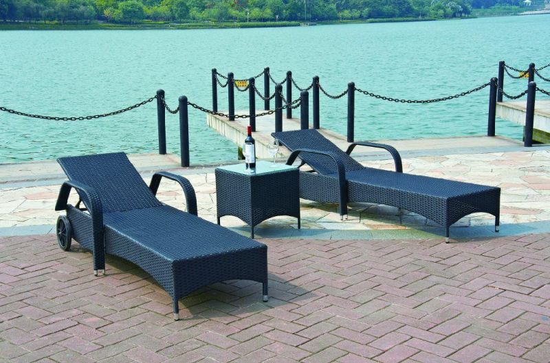 Commercial Use Hotel Swimming Pool Side Sunbed Outdoor Waterproof Lounge for Massage