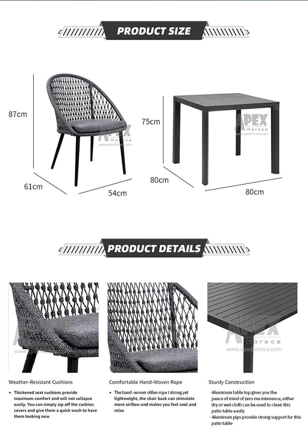 Hot Sale Comfortable Backrest Restaurant Chair Outdoor Patio Furniture Set