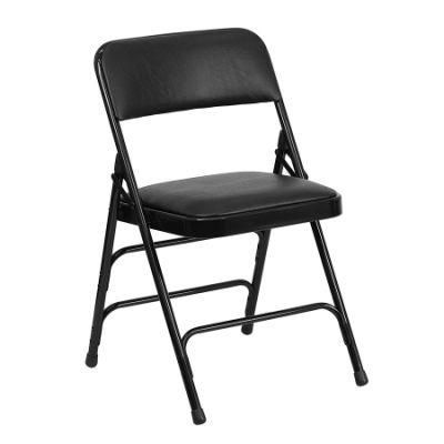 Black Portable Light Weight All Metal Folding Events Chairs with Pad