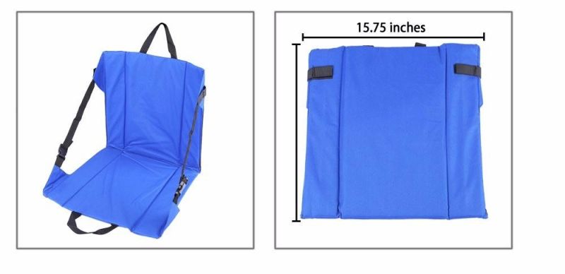 Blue Folding Beach Chair Outdoor Garden Portable Stadium Seat, Folding Cushion for Beach