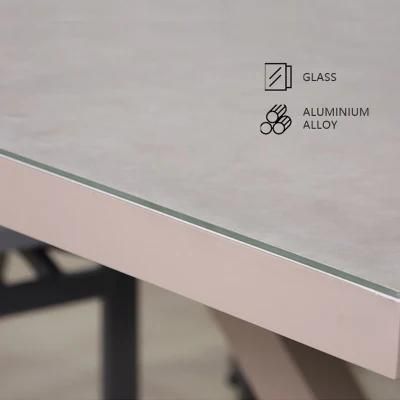 Ceramic Glass OEM Manufacture Foshan Restaurant Furniture Sofa Set Outdoor Extensible Table