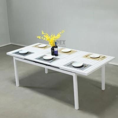 Outdoor Patio Expandable Dining Table Multifunction Aluminum Table