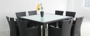 PE Rattan Dining Room Furniture Square Table and Chair 9PCS