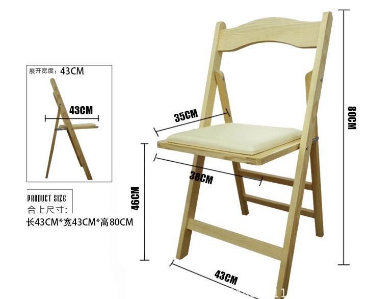 Natural Wood Wedding Folding Avantgarde Wimbledon Chairs with Padded Seat