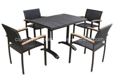 Outdoor Used Plastic Wood Garden Table Set