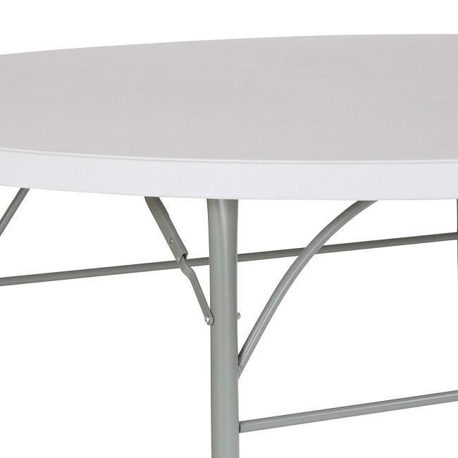 Picnic 10 People Plastic Portable White 60 Round Folding Table