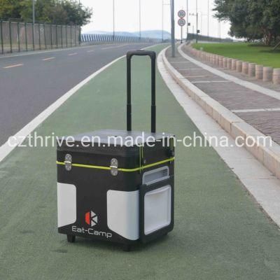 a New Design Camping Table with Double Gas Stoves