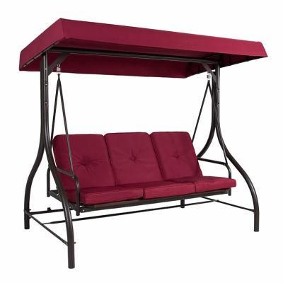 Multi-Functional Three Seats Outdoor Patio Swing Chair and Bed