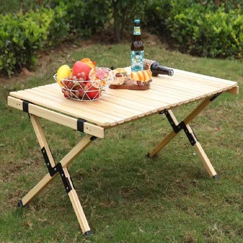 Modern Outdoor Simple Furniture Folding Solid Wood Beach Camping Picnic Table