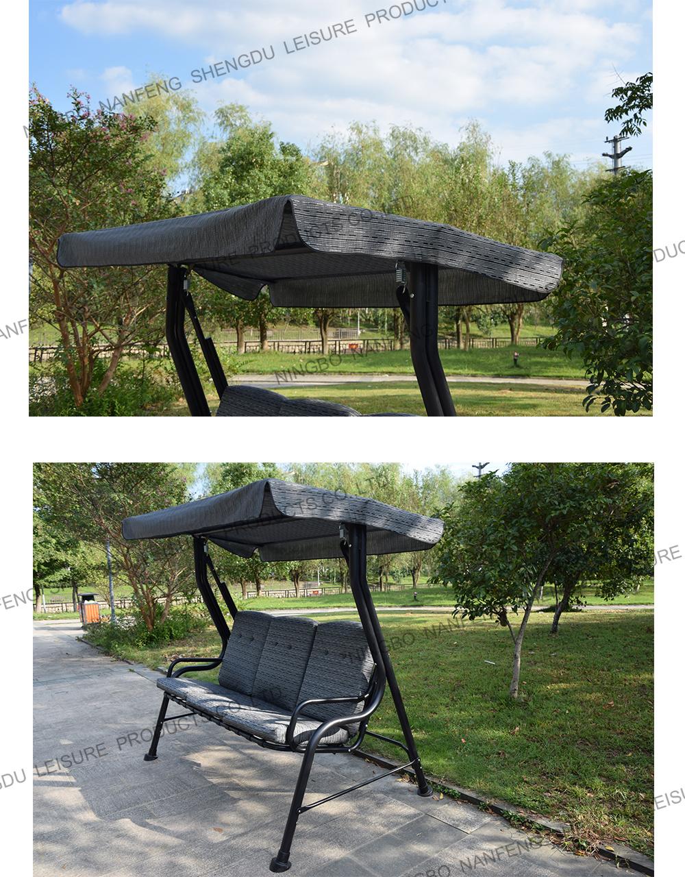 Patio Swing Chair, 2/3-Person Outdoor Canopy Swing, Porch Swing with Removable Cushion, Outdoor Swing Glider for Patio, Garden, Poolside, Balcony