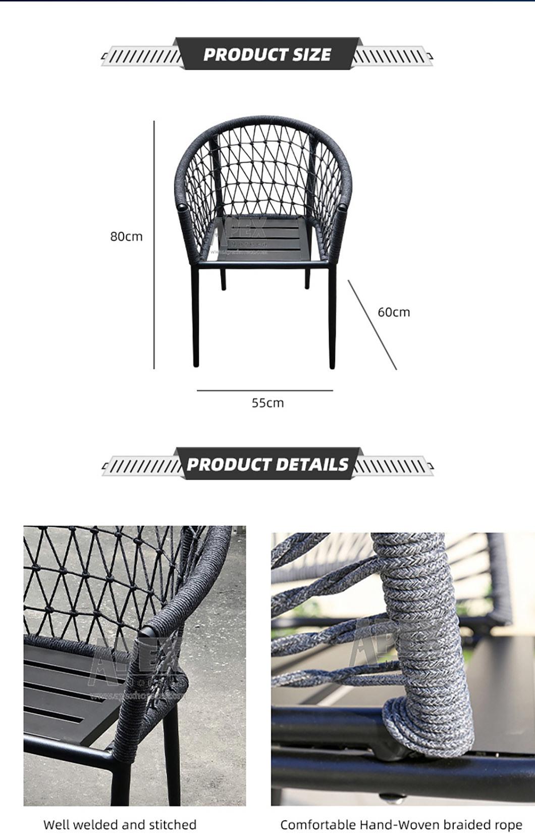 Factory Price Wholesale High Quality Aluminum Frame Braided Rope Chair